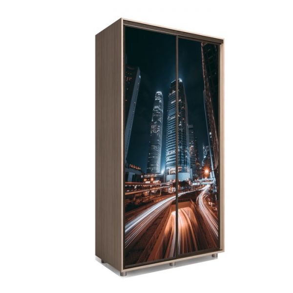 Шкаф-купе Яркий-22 1200х600х2300 Белый/Мегаполис 1