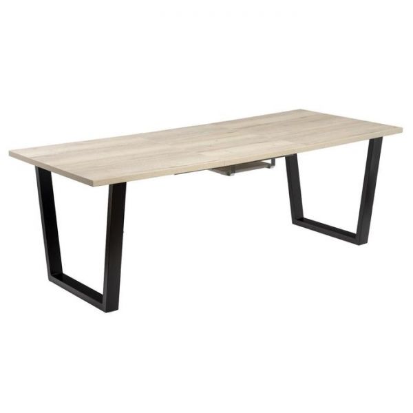 Стол АТЛАНТ-01 1100/1500*700х750 Галифакс белый/Опора АТЛАНТ-Черный матовый