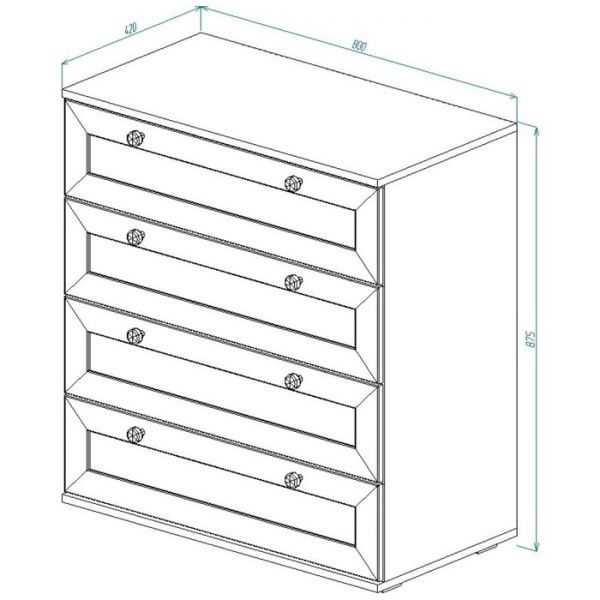 Комод К-22 РИВЬЕРА 875х800х420 Ясень Шимо Светлый