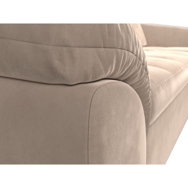 Угловой диван «Мисандра», механизм дельфин, велюр, цвет бежевый