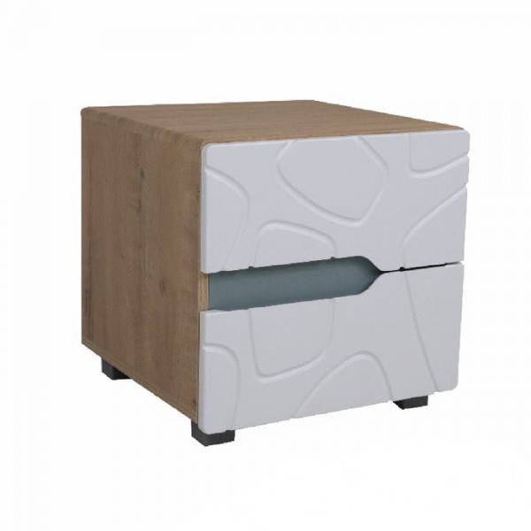 Тумба прикроватная Кристабель-13 450х430х430 дуб ирландский/белый матовый/серо-голубой
