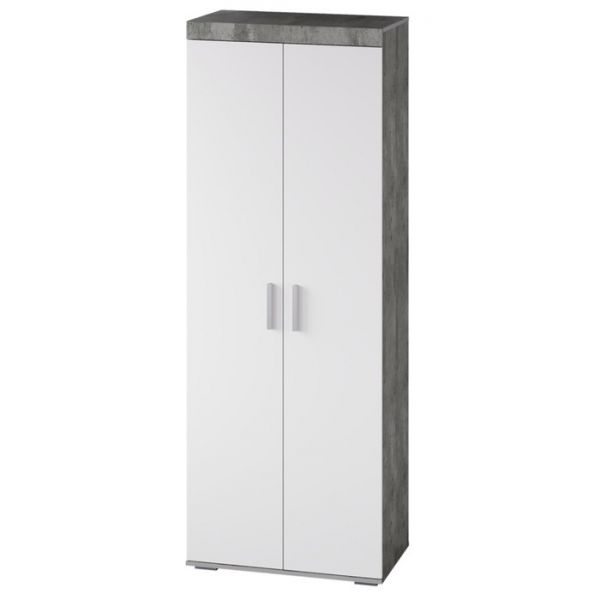 Шкаф двухстворчатый Инстайл 802х510х2176 метрополитан грей/белый матовый