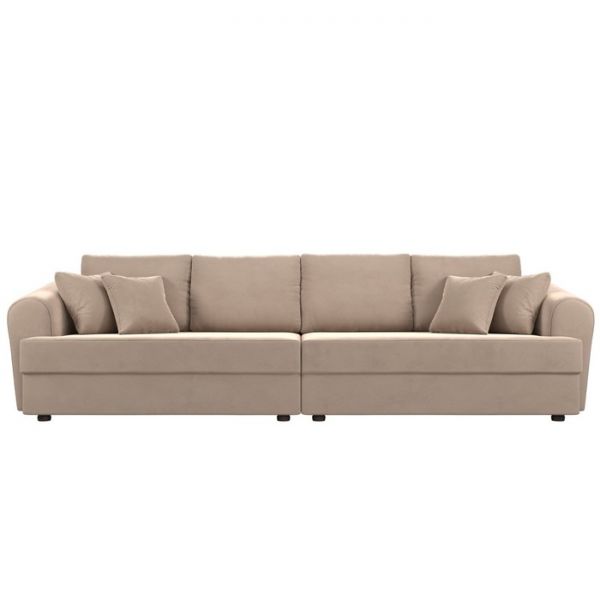 Прямой диван «Милтон», механизм еврокнижка, велюр, цвет бежевый