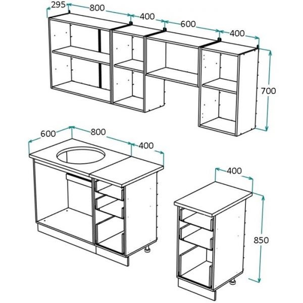Кухонный гарнитур Легенда-1 1,6 м ПВХ Песочное дерево/ Крымское дерево/Крем
