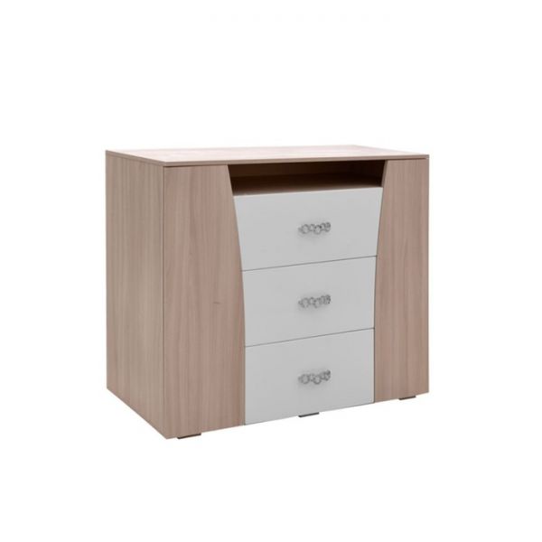 Комод «Виолетта», 1200 ? 450 ? 1000 мм, цвет ясень шимо светлый / белый глянец