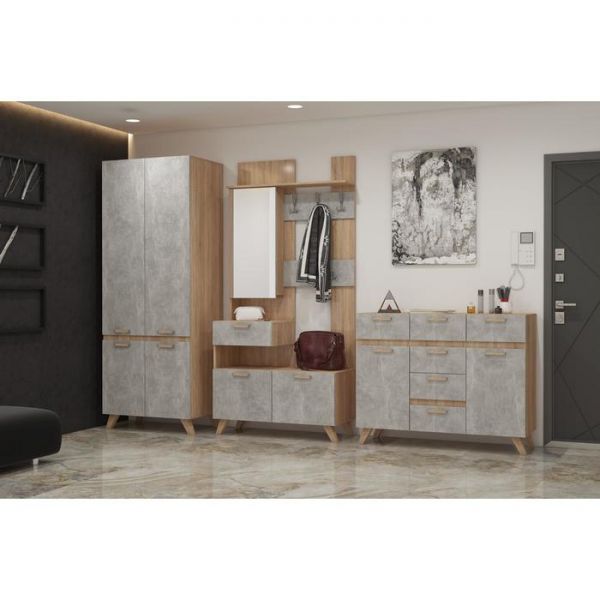 Прихожая Фарго, 988х436х2106, Дуб сонома/Бетон светлый