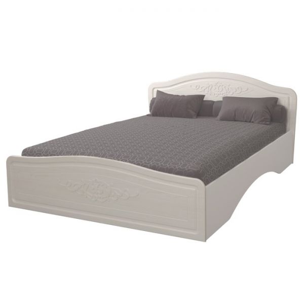 Кровать 1600 Виола-2, с основанием, 2042х1714х905, Белый/Ясень жемчужный