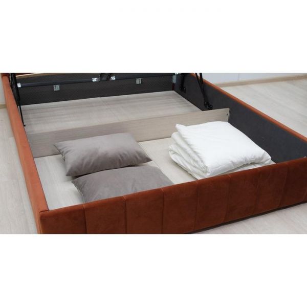 Кровать Милана, 1600х2000, ортопедическое осн+ПМ, Кирпичный/Терра