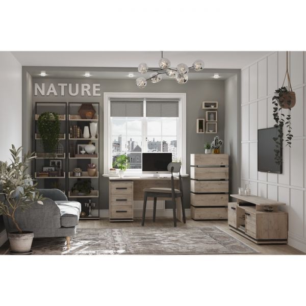 Стол письменный Nature 84, 1230 ? 590 ? 750 мм, цвет гаскон пайн / чёрный