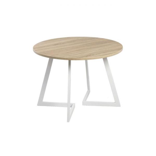 Стол ГЕРМЕС D-1050 Дуб Бардолино серый/Опора Гермес, Гаспар-К, Белый глянец