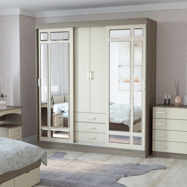 Шкаф-купе Маэстро 1.7м, 1700х580х2200 Ясень Шимо темный/светлый