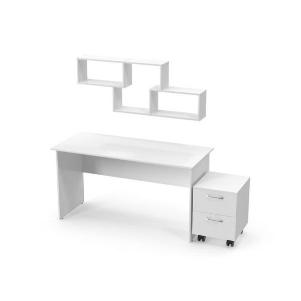Школьный набор мебели «Историк», стол письменный, тумба, полка, цвет белый бриллиант