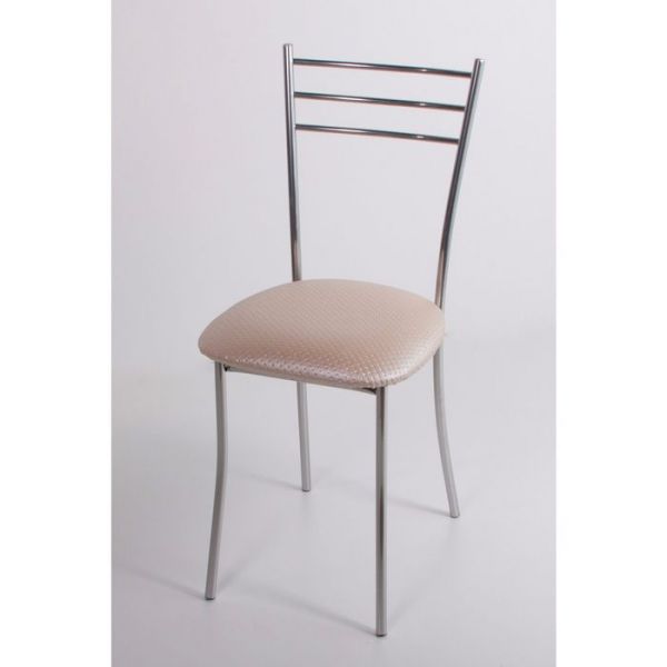 Стул на металлокаркасе Хлоя СТ хром люкс/белый