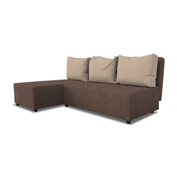 Угловой диван «Алиса», бельевой ящик, еврокнижка, рогожка, цвет savana grey / savana milk