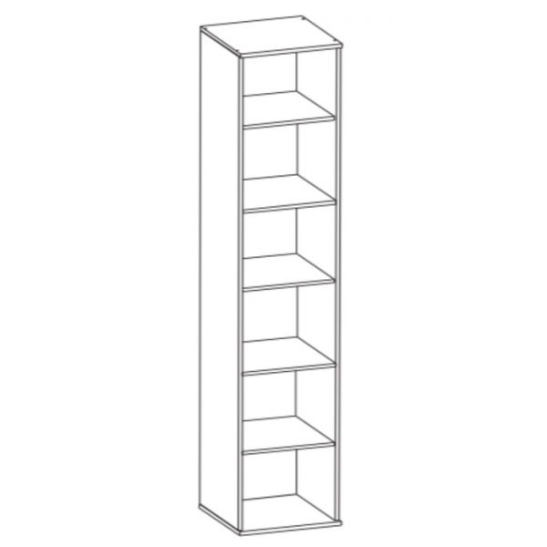 Шкаф многоцелевого назначения Сити-1 2272х540х400 Сосна карелия /Черный Глянец