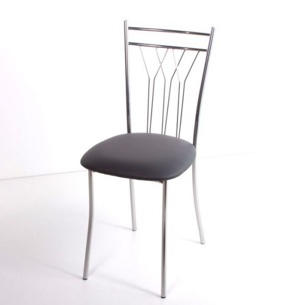 Стул на металлокаркасе Премьер СТ хром люкс/темно-серый