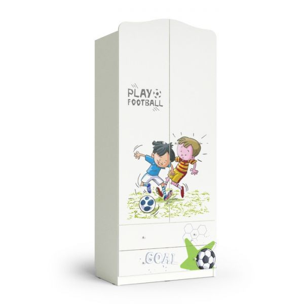 Шкаф 2-х дверный с ящиками Junior, 800х450х1890, Белый