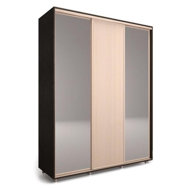 Шкаф-купе Удачный 2 зеркала 2370х600х2300 Венге Темный