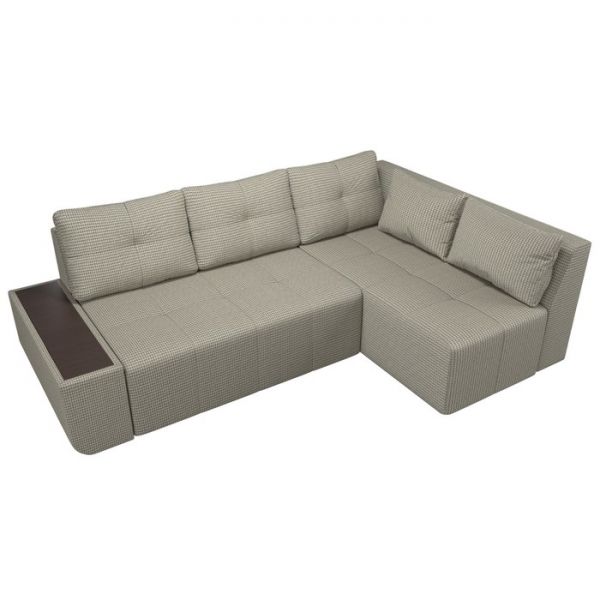 Угловой диван «Амадэус», правый угол, рогожка, цвет бежевый