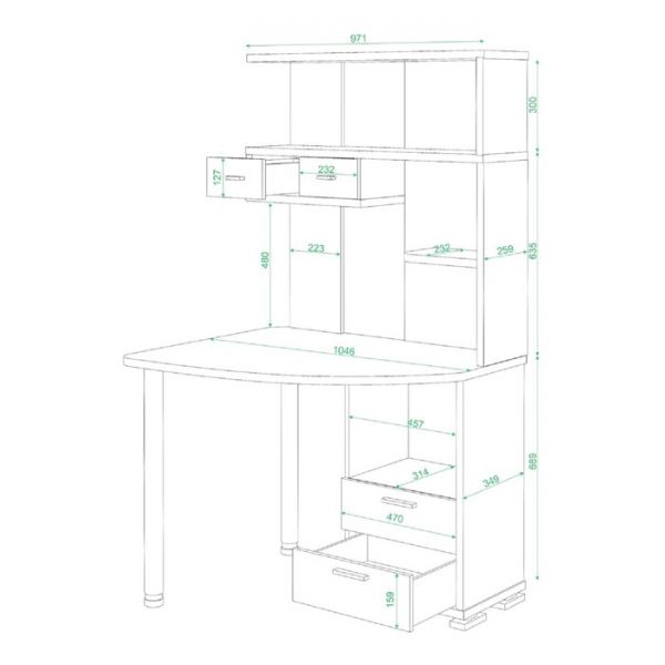 Стол компьютерный «СК 20», 1050 ? 850 ? 1740 мм, левый, цвет карамель / венге