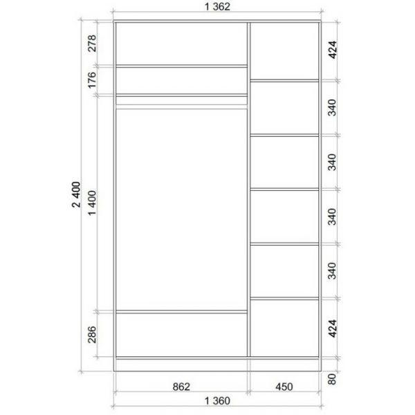 Шкаф-купе Хит-24-14-66 Венге магия, Бабочки