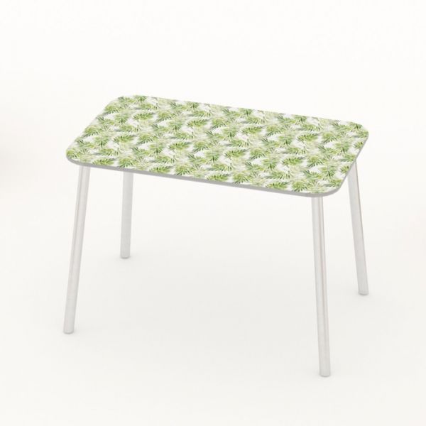 Обеденный стол Stalker, 1030 ? 640 ? 750 мм, ЛДСП, ножки белые F3, фотопечать листья