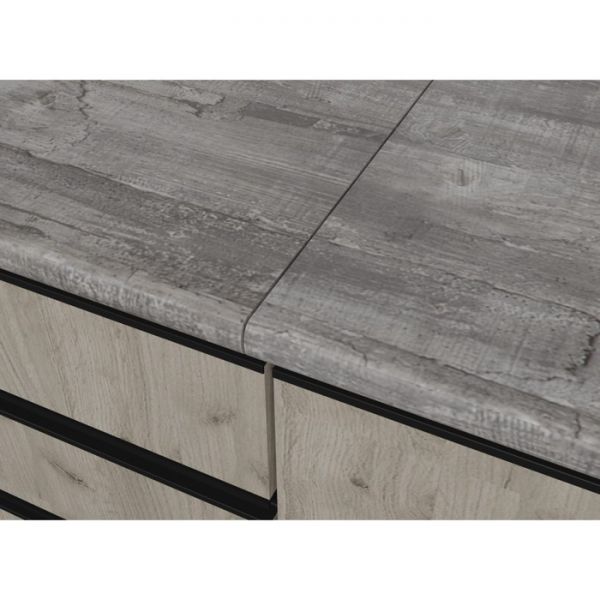 Кухонный гарнитур Паола компакт 2200х600 Белый/Кантри/Дуб грей, Дуб браун