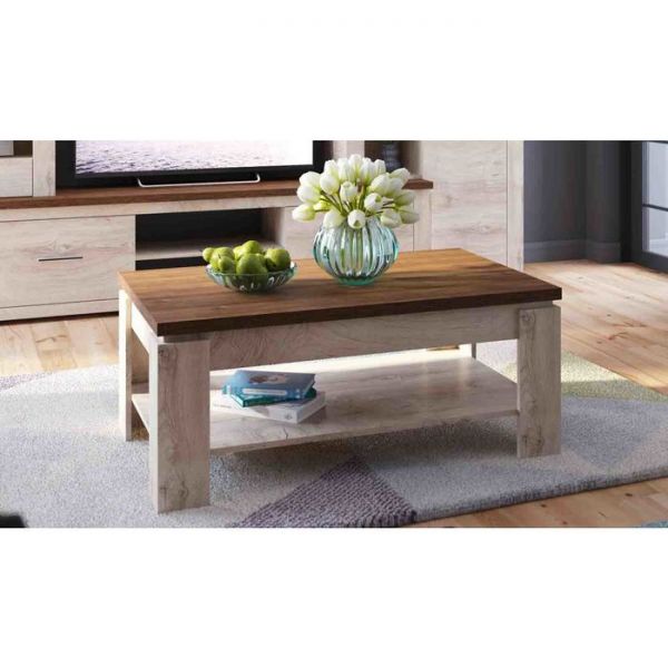 Стол журнальный «Мэдисон», 1104 ? 564 ? 490 мм, цвет дуб эндгрейн/дуб экспрессив бронзовый