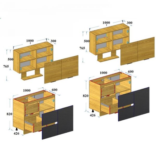 Кухонный гарнитур Диана 5 2000 МДФ,  Дуб золотистый/Софт графит