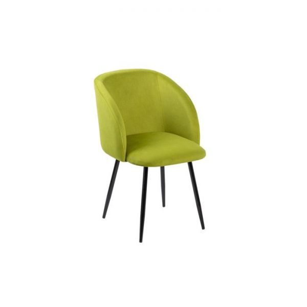 Стул Милли Канада 08 микровелюр салатовый/ Грейс металл черный глянец