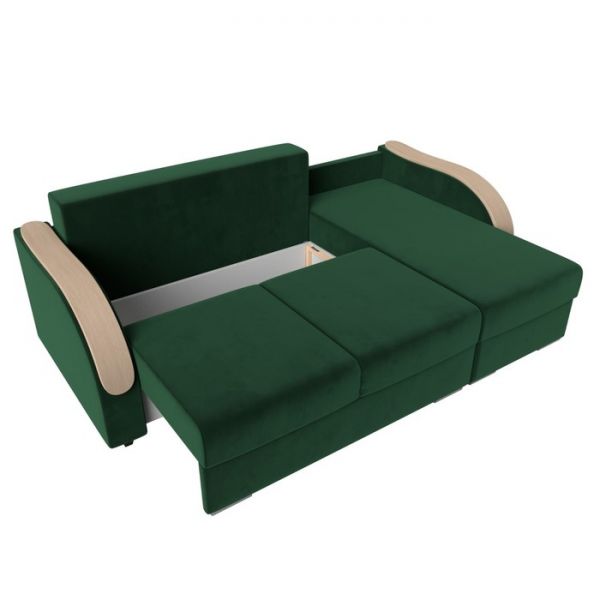 Угловой диван «Дарси», механизм еврокнижка, велюр, цвет бежевый