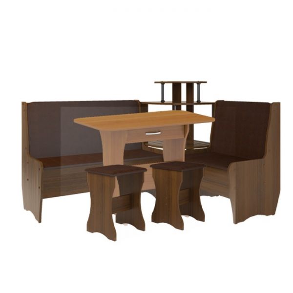 Кухонный уголок Трапэзи ТЕССЕРА 1582х1182х990 САЛАМАНДЕР-рыжий /Орех Экко