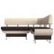 Кухонный угловой диван «Альфа», экокожа, цвет коричневый / бежевый