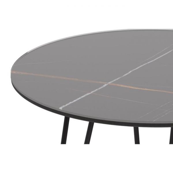 Стол журнальный «РИД Glass 430», 550 ? 550 ? 450 мм, цвет сахара нуар / чёрный матовый