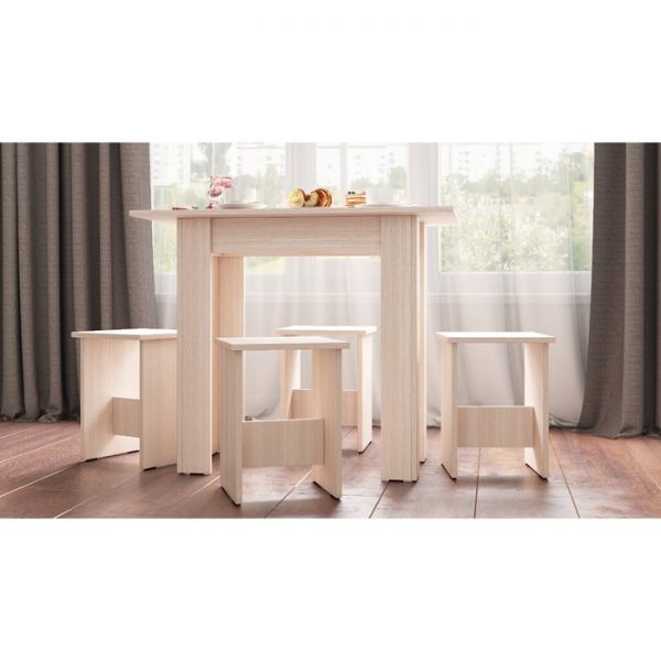 Обеденная группа ОГ-1 750х900х600 Дуб выбеленный