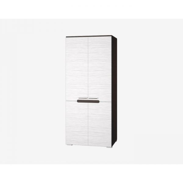 Шкаф для одежды с 2мя дверками ВИКА 802х542х1900 венге/ МДФ белый страйп