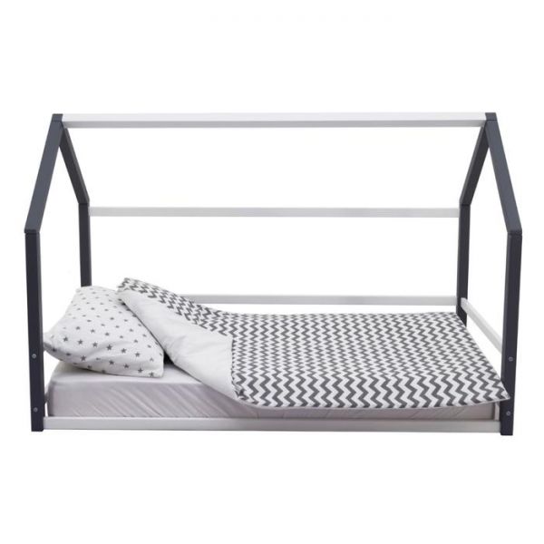 Детская кровать-домик Монтессори Бельмарко Svogen графит-белый