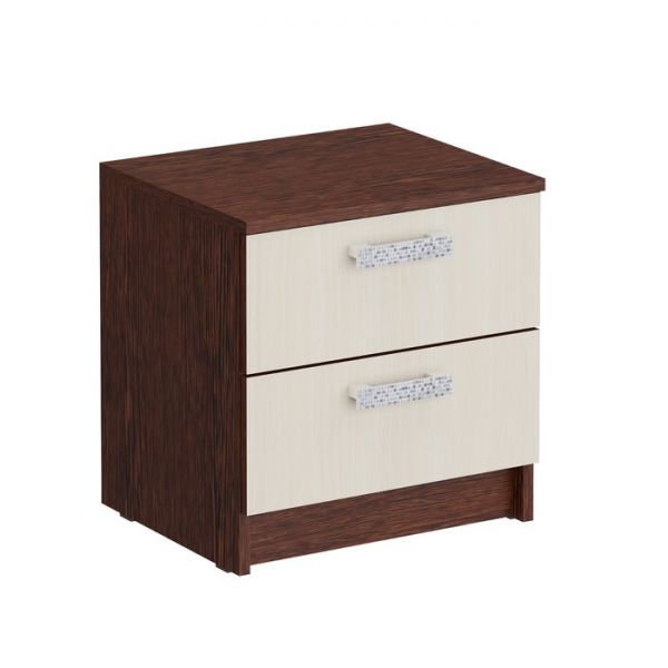 Прикроватная тумба «Уфимка», 450 ? 380 ? 464 мм, 2 ящика, цвет венге / дуб молочный