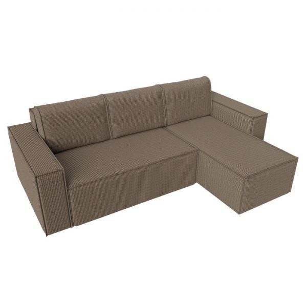 Угловой диван «Куба», механизм еврокнижка, рогожка, цвет бежевый