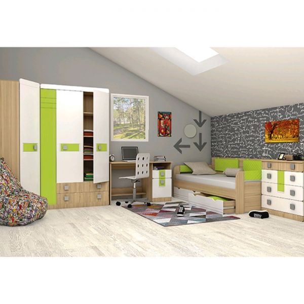 Кровать-тахта с подушками «Стиль 800.4», 1600 ? 800 мм, цвет туя светлая / лайм