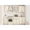 Кухонный гарнитур Бергамо 1600х600 белый/крем патина платина