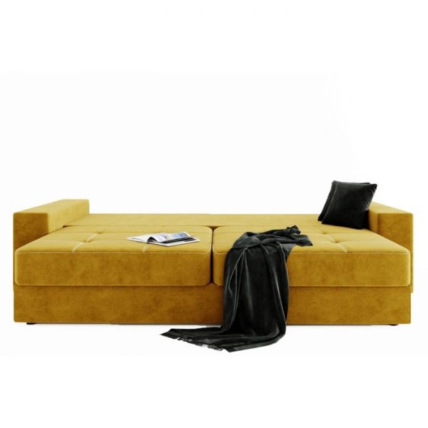 Прямой диван «Талисман 1», механизм пантограф, велюр, цвет селфи 01 / селфи 03