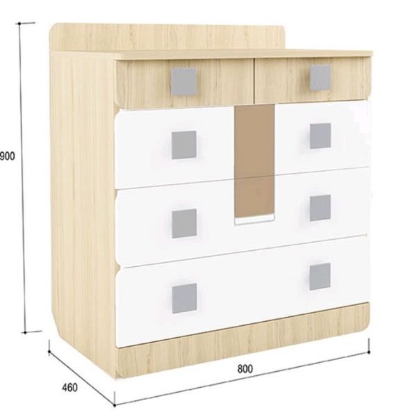 Комод  «Стиль 9.1», 800 ? 460 ? 900 мм, цвет туя светлая / лайм