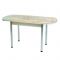 Стол раздвижной с фп Лайм 2 1100/1500х700х777 стол. Стекл./Пояс белый/прямые ноги