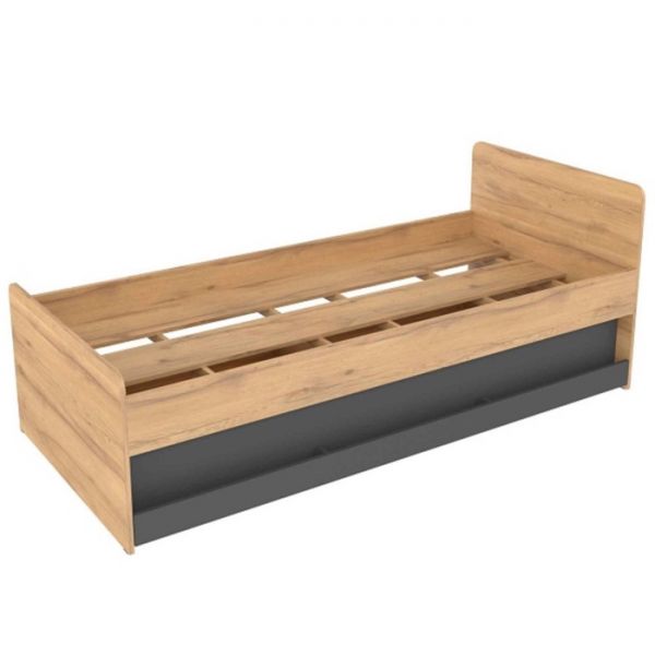 Кровать «Лойс 80», 2000 ? 900 мм, 1900 ? 800 ? 180 мм, дуб золотистый / графит