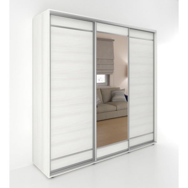 Шкаф-купе «Акцент-Лайт ДЗ», 1500 ? 600 ? 2310 мм, ЛДСП, зеркало, цвет выбеленное дерево