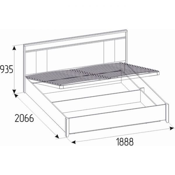 Кровать Люкс с подъёмным механизмом Nature 308, 1400 ? 2000 мм, цвет гаскон пайн / чёрный