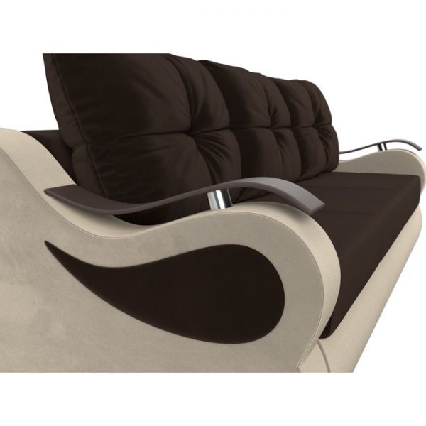 Прямой диван «Меркурий», механизм еврокнижка, микровельвет, цвет бежевый / коричневый