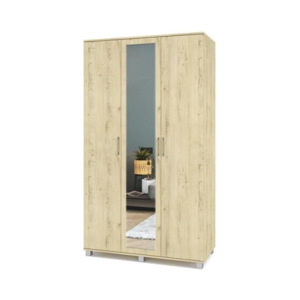 Шкаф Ева Е31 520х1200х2100 трёхстворчатый с зеркалом Дуб ирландский
