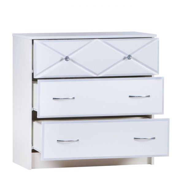 Комод Севиль МДФ, Белый/Белый глянец